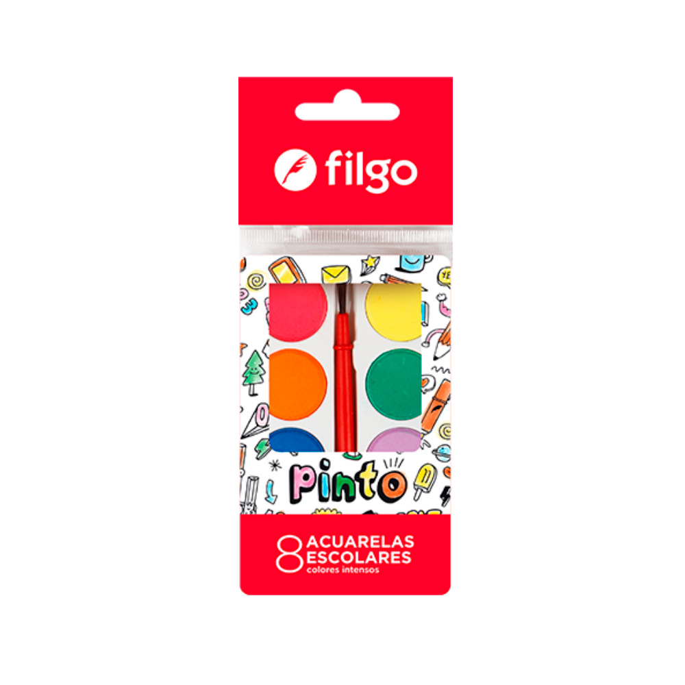 Acuarela Filgo, paleta de 8 colores