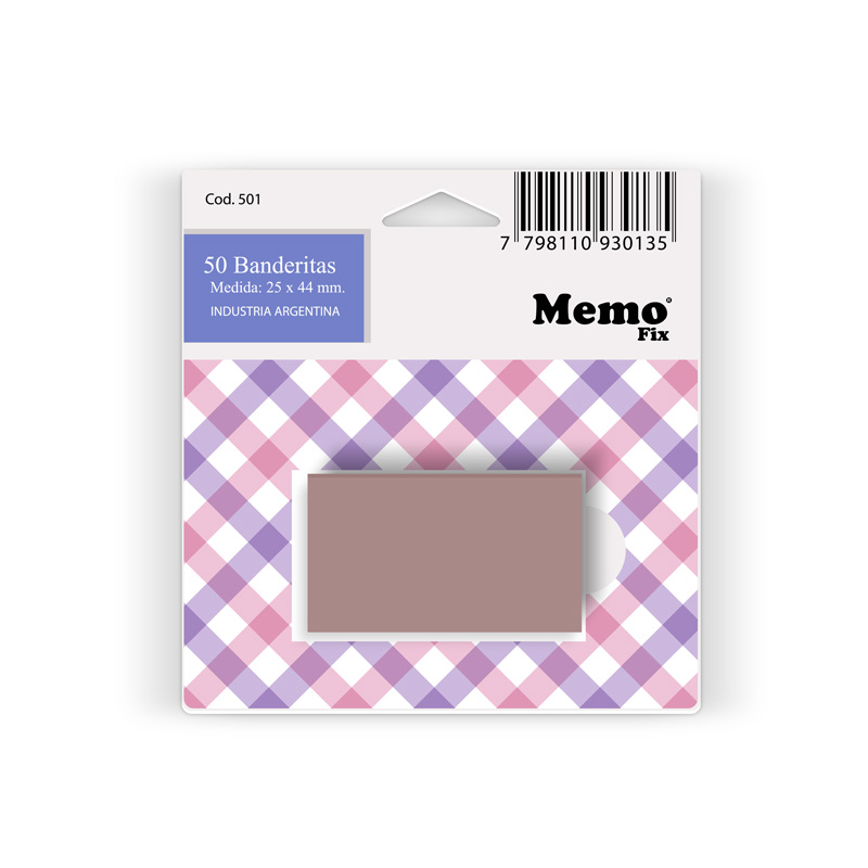 Banderitas MemoFix beige pastel, blister de 50 unidades