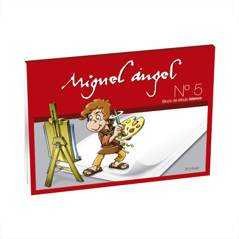 Block de dibujo Miguel Angel N°5, 20 hojas lisas blancas