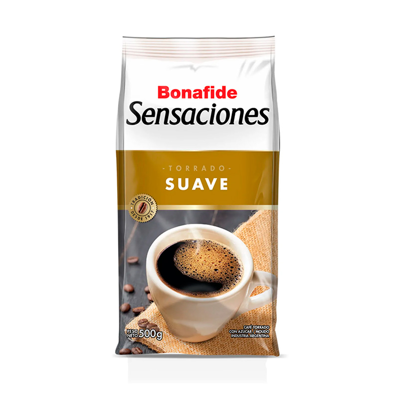 Café torrado suave Bonafide, pack de 500g.
