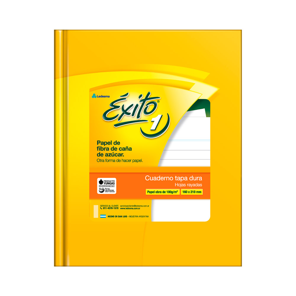 Cuaderno Éxito E1 Ecológico tapa cartón, 16x21cm. 100 hojas rayadas