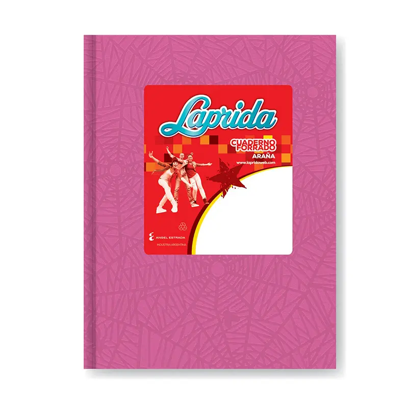 Cuaderno Laprida Araña rosa, 16x21cm. 50 hojas rayadas