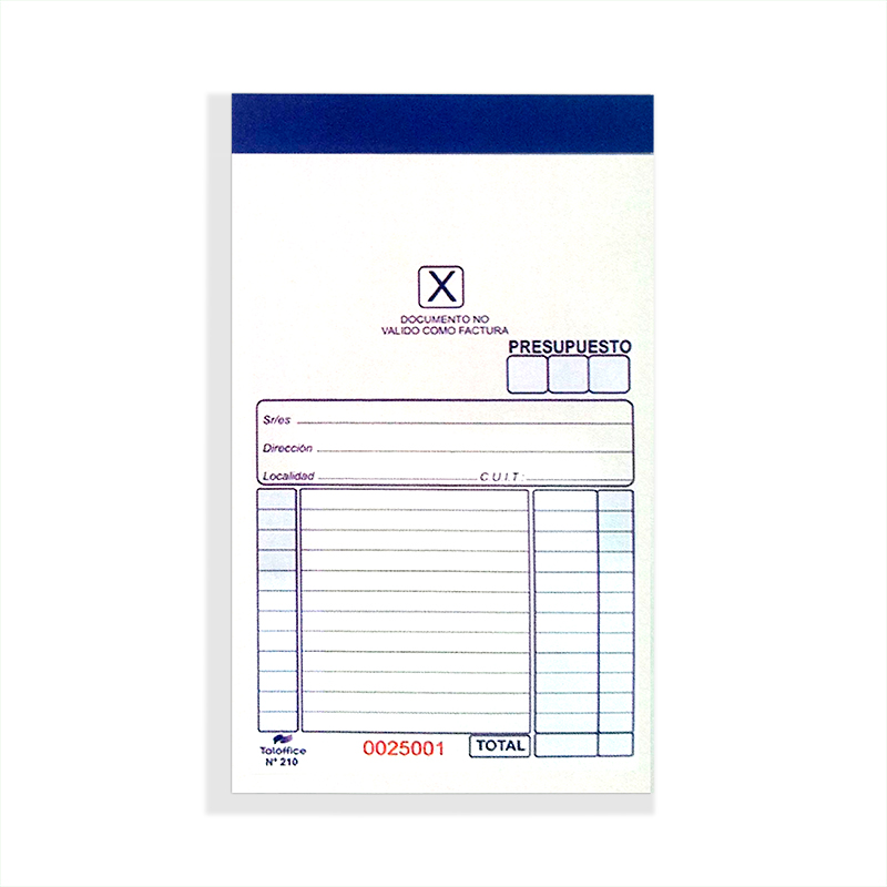 Talonario Neutro duplicado 216 Taloffice 