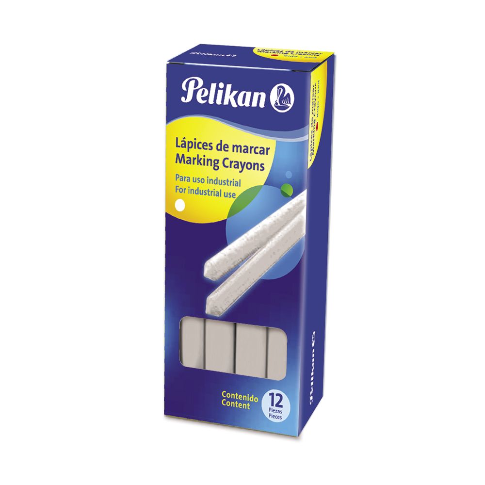 Lápiz de marcar Pelikan Tizón 762 blanco, caja 12 unidades