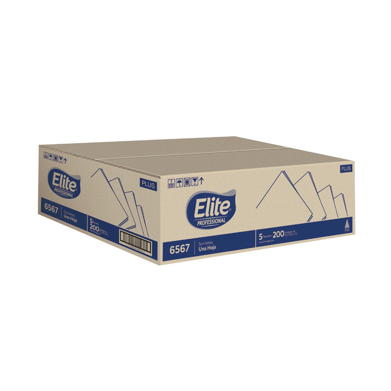 Servilletas blancas 6567 Elite 30 x 30cm. caja de 1000 unidades