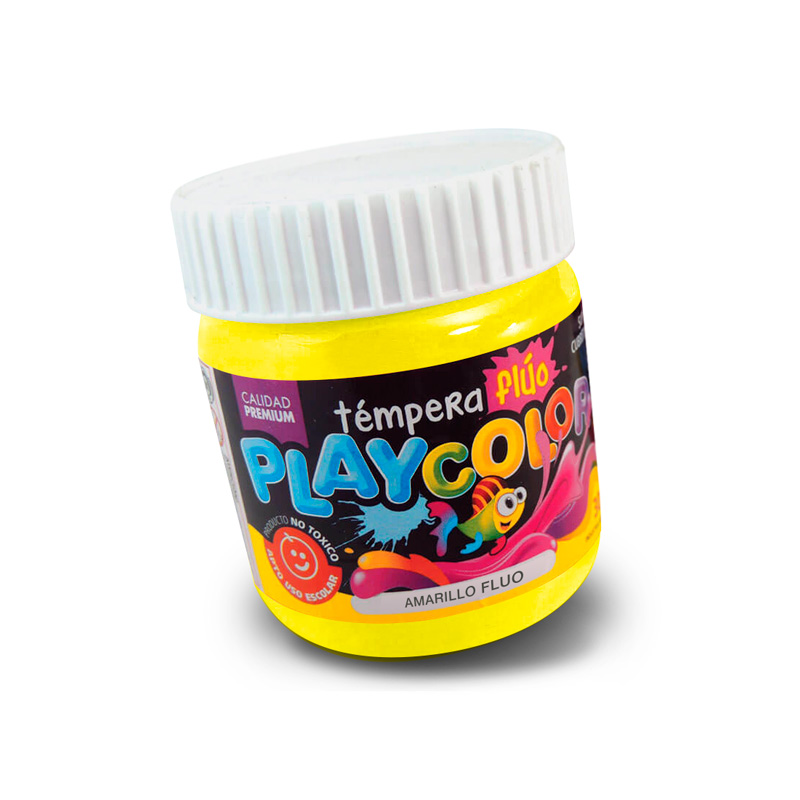 Témpera Playcolor,  250cc. Fluo Amarilla