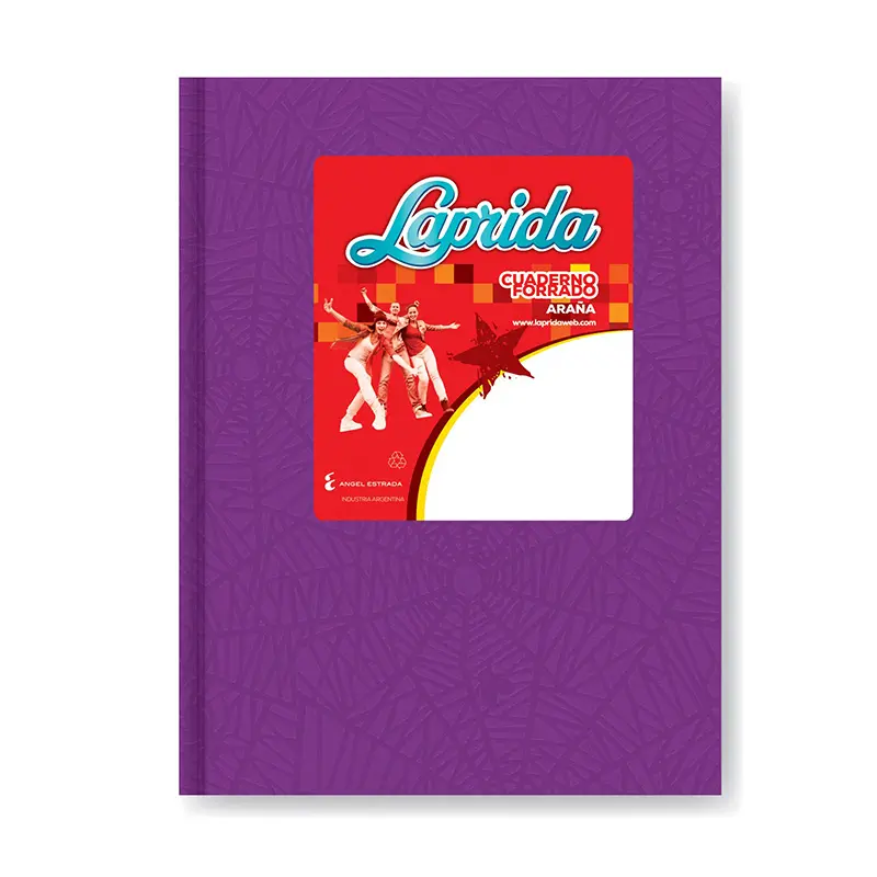 Cuaderno Laprida Araña lila, 16x21cm. 50 hojas rayadas