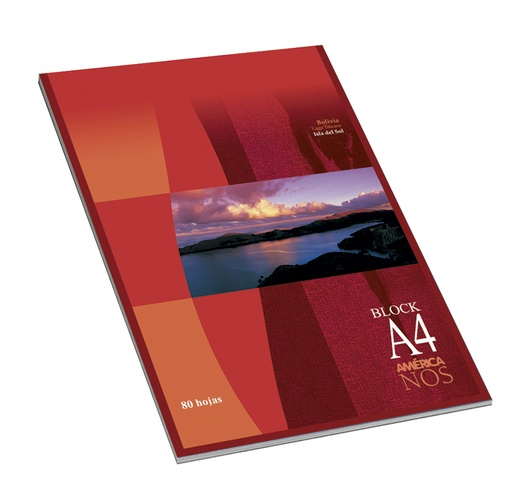 [AMERBKA480L] Block A4 Emblocado América, 80 hojas lisas