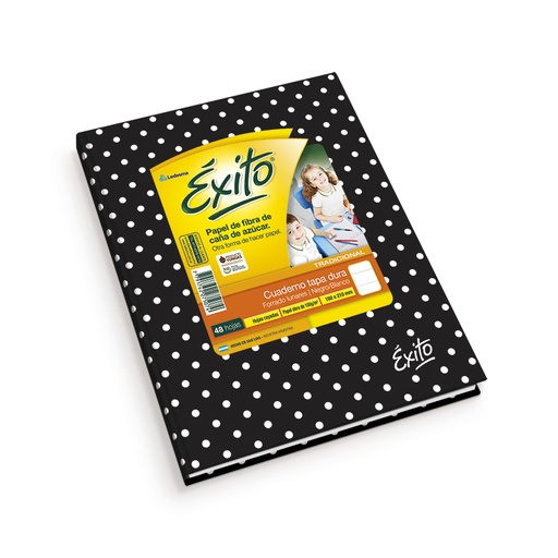 [EXITO3LUNNYB] Cuaderno Éxito E3 Lunares negro/blanco, 19x24cm. 48 hojas rayadas