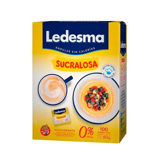 [LEDESCLASX100] Edulcorante Ledesma Sucralosa, caja de 100 sobres