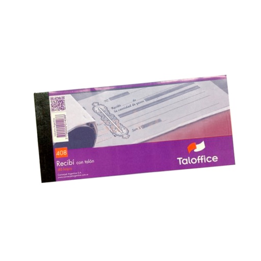 [TALOFFICE408] Talonario Recibí chico 408 Taloffice