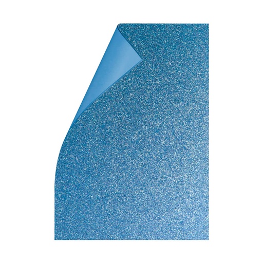 [GOMAGLICEL10] Goma Eva Glitter celeste, 40 x 60cm. pack de 10 unidades