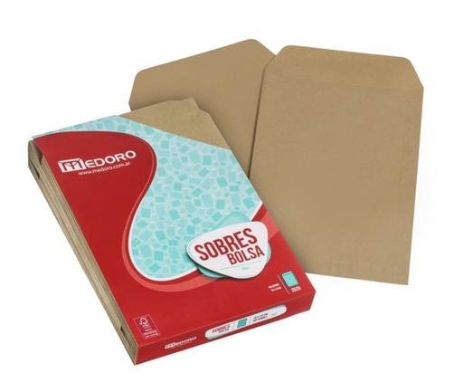 [BOKR2737X100] Sobre bolsa Kraft Medoro, 80g. 27 x 37cm. pack de 100 unidades