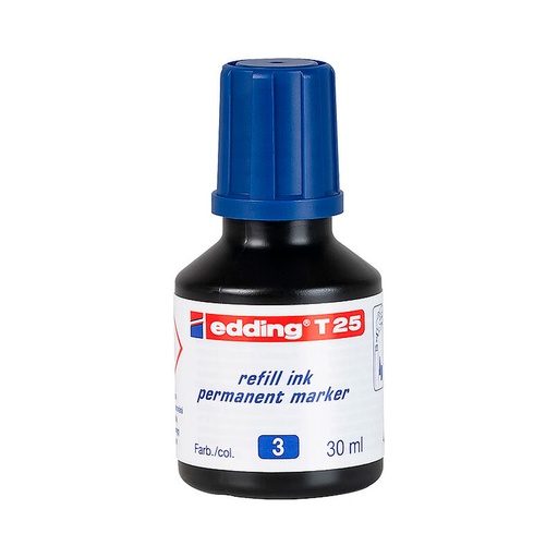[EDDINGT25NAZ] Tinta para marcador Edding T-25 azul, 30ml.